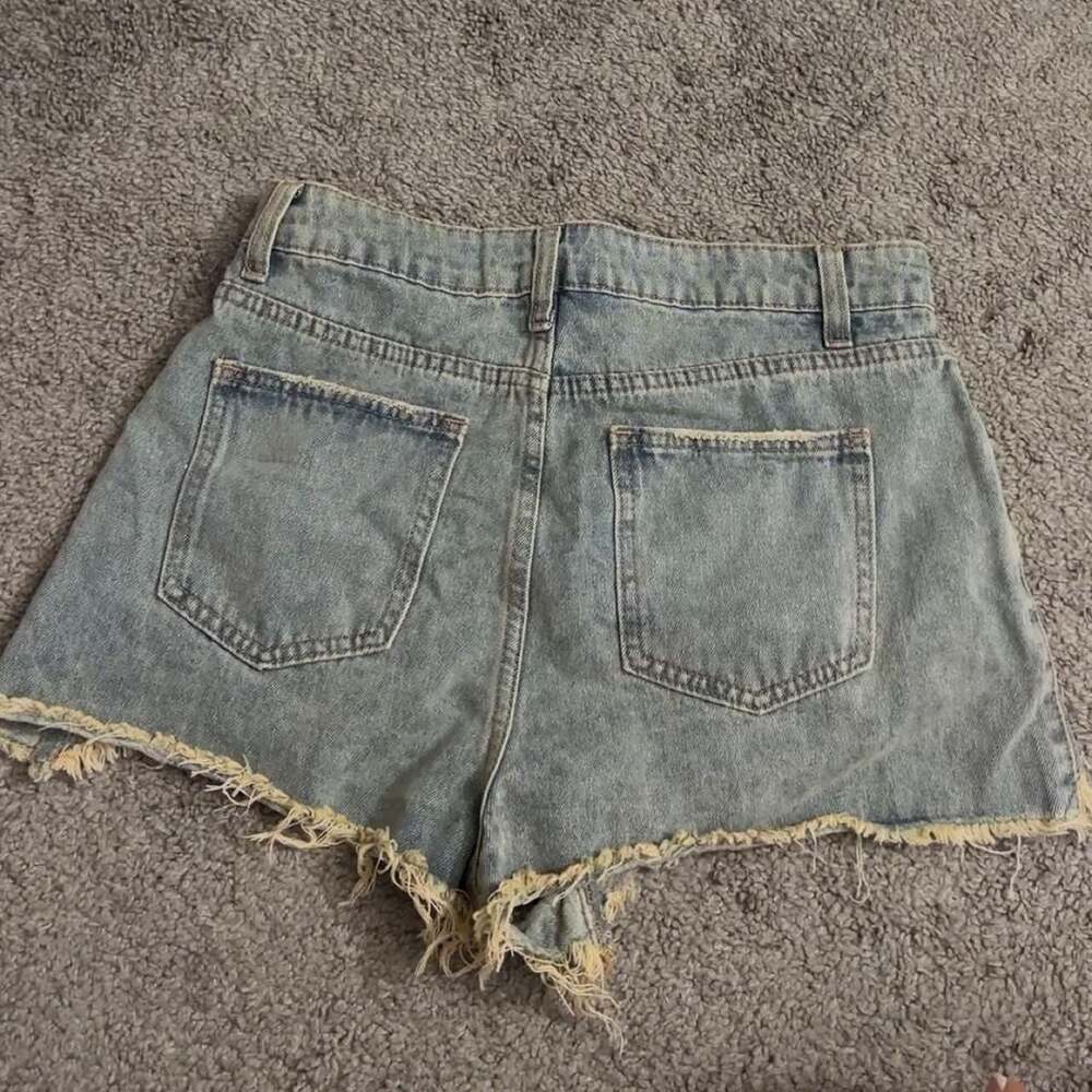 Shein DAZY High Rise Frayed Hem Denim Shorts